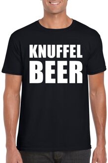 Bellatio Decorations Knuffel beer tekst t-shirt zwart heren L