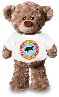 Bellatio Decorations Knuffel teddybeer - geslaagd - 24 cm - pluche - met shirt