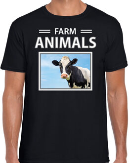 Bellatio Decorations Koeien t-shirt met dieren foto farm animals zwart voor heren