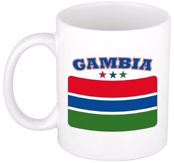 Bellatio Decorations Koffie mok met vlag Gambia - drinkbeker - Gambiaanse vlag - 300 ml - supporters Multi