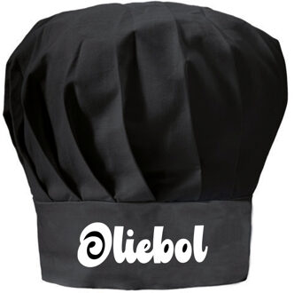 Bellatio Decorations Koksmuts - Oliebol - zwart - cadeau koksmuts - keukenprins/prinses