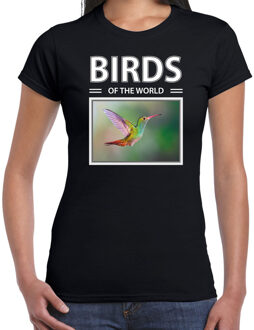 Bellatio Decorations Kolibries t-shirt met dieren foto birds of the world zwart voor dames