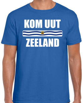 Bellatio Decorations Kom uut Zeeland met vlag Zeeland t-shirt blauw heren - Zeeuws dialect cadeau shirt 2XL