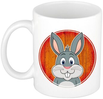 Bellatio Decorations Konijn mok / beker voor kinderen 300 ml Multi