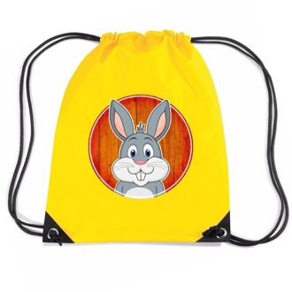 Bellatio Decorations Konijnen rugtas / gymtas geel voor kinderen