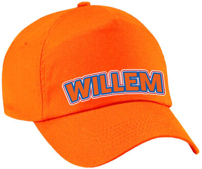 Bellatio Decorations Koningsdag baseball cap oranje - Willem - voor volwassenen - Verkleedhoofddeksels