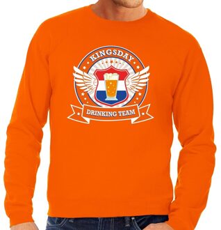 Bellatio Decorations Koningsdag drinking team sweater oranje heren 2XL - Feesttruien