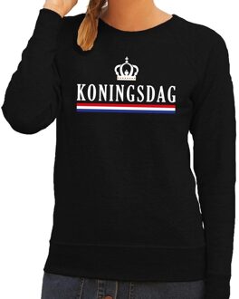 Bellatio Decorations Koningsdag en vlag sweater zwart - zwarte koningsdag trui dames - Koningsdag kleding 2XL