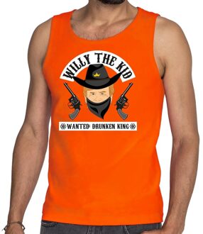 Bellatio Decorations Koningsdag fun singlet Willy the Kid oranje heren 2XL - Feestshirts