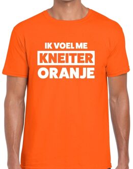 Bellatio Decorations Koningsdag fun t-shirt Ik voel me kneiter oranje heren XL - Feestshirts