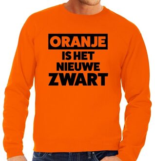 Bellatio Decorations Koningsdag fun trui Oranje is het nieuwe zwart oranje heren L - Feestshirts