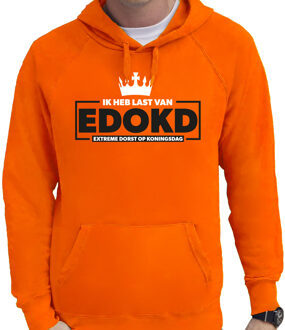 Bellatio Decorations Koningsdag hoodie voor heren - extreme dorst op koningsdag - oranje - oranje feestkleding S