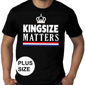 Bellatio Decorations Koningsdag Kingsize Matters grote maten shirt zwart heren