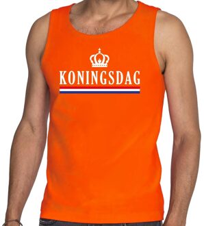 Bellatio Decorations Koningsdag met vlag tanktop / mouwloos shirt oranje heren 2XL - Feestshirts