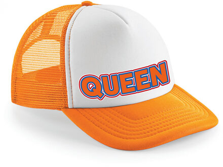 Bellatio Decorations Koningsdag oranje snapback - queen - voor volwassenen - Verkleedhoofddeksels