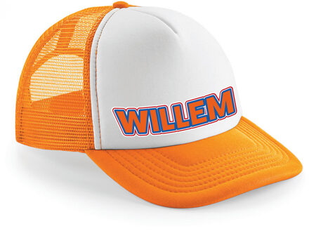 Bellatio Decorations Koningsdag oranje snapback - Willem - voor volwassenen - Verkleedhoofddeksels