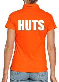 Bellatio Decorations Koningsdag polo t-shirt oranje HUTS voor dames 2XL - Feestshirts