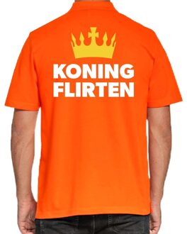 Bellatio Decorations Koningsdag polo t-shirt oranje Koning Flirten voor heren 2XL - Feestshirts