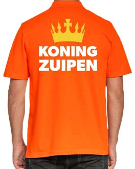 Bellatio Decorations Koningsdag polo t-shirt oranje Koning Zuipen voor heren 2XL - Feestshirts