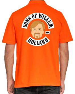 Bellatio Decorations Koningsdag polo t-shirt oranje Sons of Willem Holland MC voor heren 2XL - Feestshirts