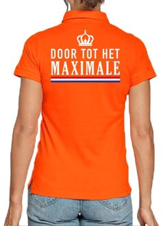 Bellatio Decorations Koningsdag poloshirt Door tot het maximale oranje voor dames