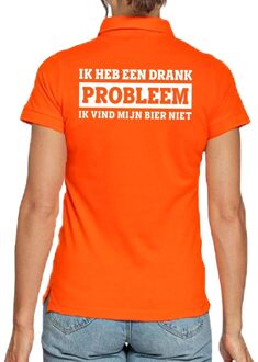 Bellatio Decorations Koningsdag poloshirt Drank Probleem voor dames Oranje