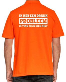 Bellatio Decorations Koningsdag poloshirt Drank Probleem voor heren Oranje