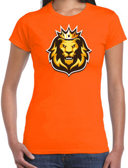 Bellatio Decorations Koningsdag shirt oranje voor dames - EK/ WK/ oranje fan shirt leeuwenkop 2XL - Feestshirts