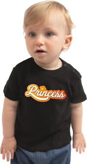 Bellatio Decorations Koningsdag shirt Princess voor peuter / kinderen zwart 86 (9-18 maanden) - Feestshirts