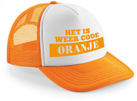 Bellatio Decorations koningsdag snapback/cap - code oranje - oranje/wit - pet - unisex - Verkleedhoofddeksels