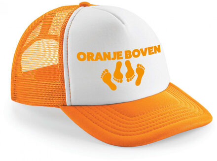 Bellatio Decorations koningsdag snapback/cap - oranje boven - oranje/wit - pet - dames/heren - Verkleedhoofddeksels