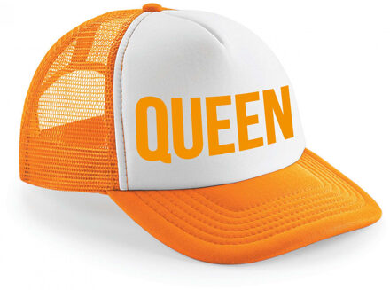 Bellatio Decorations koningsdag snapback/cap - Queen - oranje/wit - dames - pet - koningin - Verkleedhoofddeksels