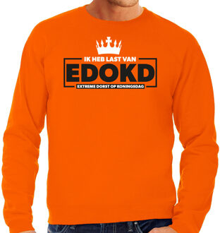 Bellatio Decorations Koningsdag sweater heren - extreme dorst op koningsdag - oranje - feestkleding M