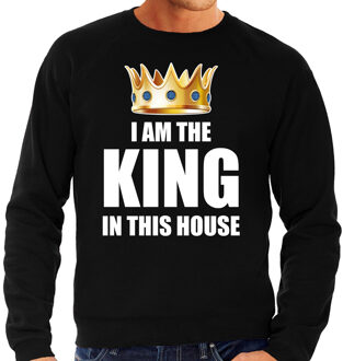 Bellatio Decorations Koningsdag sweater Im the king in this house zwart voor heren 2XL