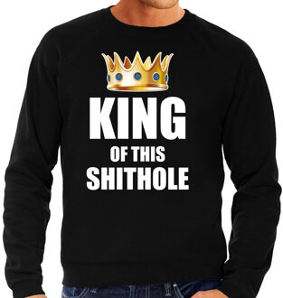 Bellatio Decorations Koningsdag sweater Im the king of this shit hole zwart voor her 2XL