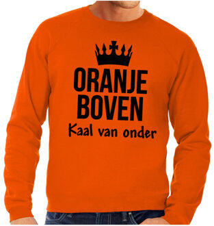 Bellatio Decorations Koningsdag sweater - Oranje boven kaal van onder - heren 2XL - Feesttruien