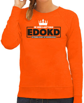 Bellatio Decorations Koningsdag sweater voor dames - extreme dorst op koningsdag - oranje - oranje feestkleding L