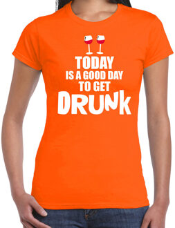 Bellatio Decorations Koningsdag t-shirt good day to get drunk oranje voor dames