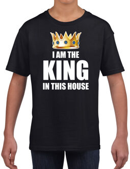 Bellatio Decorations Koningsdag t-shirt Im the king in this house zwart jongens L (140-152)