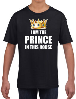 Bellatio Decorations Koningsdag t-shirt Im the prince in this house zwart jongens L (140-152)