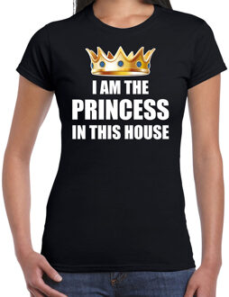 Bellatio Decorations Koningsdag t-shirt Im the princess in this house zwart voor dames 2XL