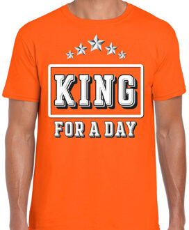 Bellatio Decorations Koningsdag t-shirt King for a day oranje voor heren