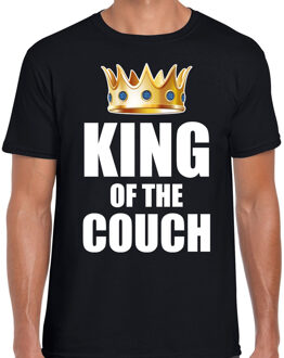 Bellatio Decorations Koningsdag t-shirt king of the couch zwart voor heren 2XL