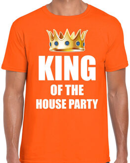 Bellatio Decorations Koningsdag t-shirt King of the house party oranje voor heren