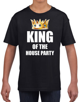 Bellatio Decorations Koningsdag t-shirt King of the house party zwart voor kinderen L (140-152)