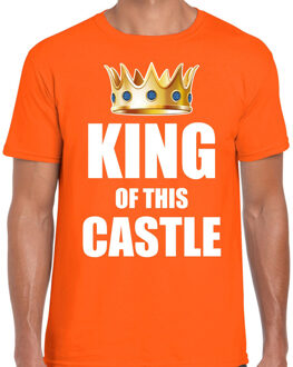 Bellatio Decorations Koningsdag t-shirt King of this castle oranje voor heren - Woningsdag - thuisblijvers / Kingsday thuis vieren 2XL