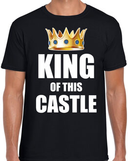 Bellatio Decorations Koningsdag t-shirt King of this castle party zwart voor heren 2XL