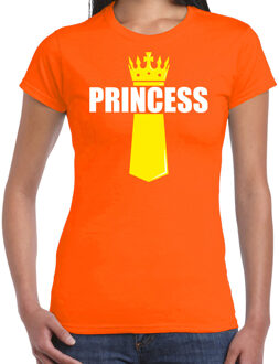 Bellatio Decorations Koningsdag t-shirt Princess met kroontje oranje voor dames