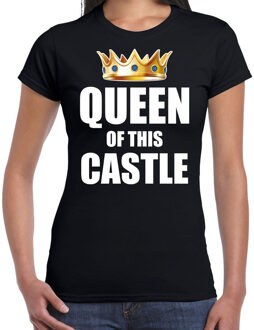 Bellatio Decorations Koningsdag t-shirt Queen of this castle zwart voor dames XS