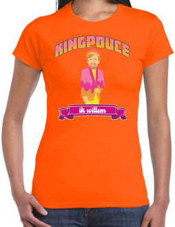 Bellatio Decorations Koningsdag T-shirt voor dames - kingpouce/tompouce - oranje - feestkleding L